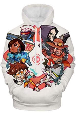 Overwatch Hoodie - Cartoon Characters 3D Print Hooded Pullover Sweatshirt