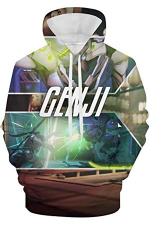 Overwatch Hoodie - Genji 3D Print Hooded Pullover Sweatshirt