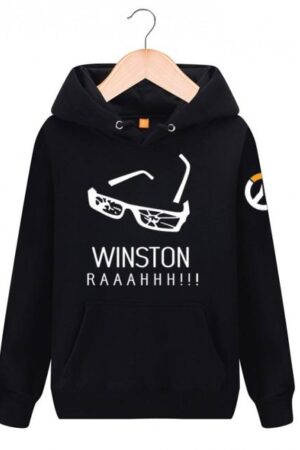 Overwatch Winston Hoodies - Pullover Black Hoodie
