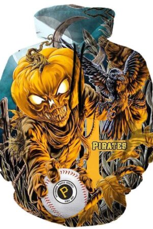 Pittsburgh Pirates Halloween Hoodies - Pullover Yellow Hoodie