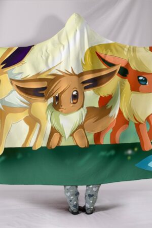 Pokemon Eevee Hooded Blanket -  So Cute White Blanket