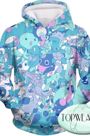 Pokemon Hoodies - Cool All in One Water Pokemons Hoodie
