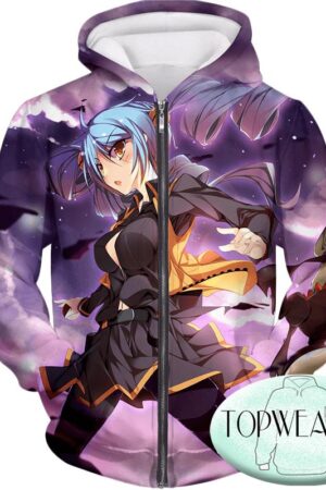 Pokemon Hoodies - Cute Blue Haired Pokemon Trainer Zip Up Hoodie