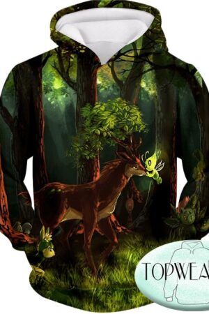 Pokemon Hoodies - Cute Pokemon Celebi 3D Hoodie