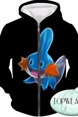 Pokemon Hoodies - Cute Pokemon Mudkip Zip Up Hoodie