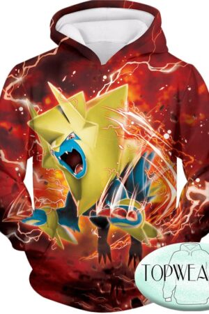 Pokemon Hoodies - Electric Type Pokemon Mega Manectric Hoodie