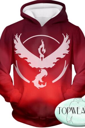 Pokemon Hoodies - Fire Pokemon Moltress Symbol 3D Hoodie