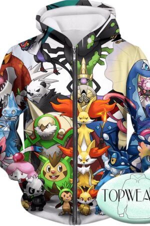 Pokemon Hoodies - Pokemon X and Y Series All in One Zip Up Hoodie