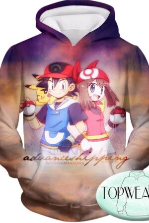 Pokemon Hoodies - Trainers Ash and May Hoodie