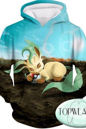 Pokemon Hoodies - Wolf Grass Type Pokemon Leafeon Hoodie