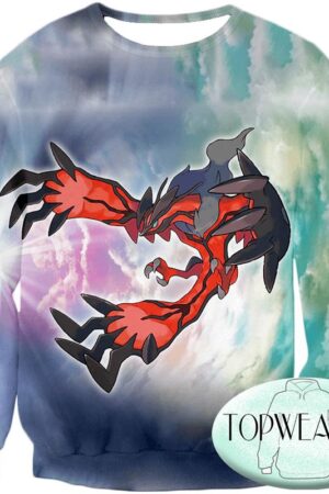 Pokemon Sweatshirts - Dark Flying Pokemon Yveltal Sweatshirt