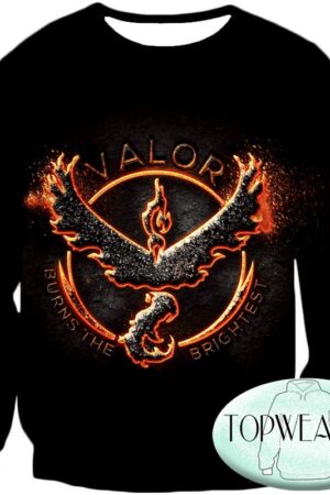 Pokemon Sweatshirts - Fire Pokemon Moltress Logo 3D Sweatshirt