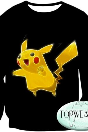 Pokemon Sweatshirts - Pokemon Pikachu Cool Black Sweatshirt