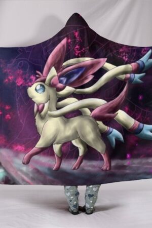 Pokemon Sylveon Hooded Blanket - Magical Beast Black Blanket