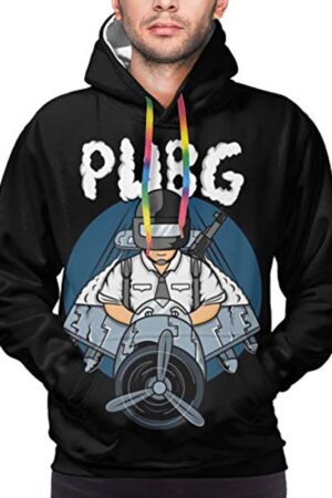 PUBG Hoodies - 3D Print Game Playerunknown's Battlegrounds Cartoon Character Black Pullover with Pockets