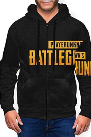 PUBG Hoodies - 3D Print Game Playerunknown's Battlegrounds Pullover with Pockets Black