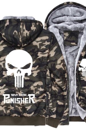 Punisher Jackets - Solid Color Punisher Icon Super Cool Fleece Jacket