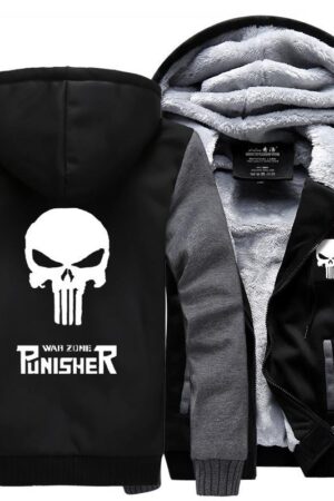 Punisher Jackets - Solid Color Punisher Movie Series Punisher Logo Sign Super Cool Fleece Jacket