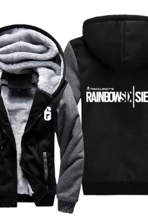 Rainbow Six Jackets - Solid Color Rainbow Six LOGO Icon Fleece Jacket