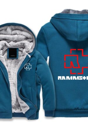 Rammstein  Jackets - Solid Color Rammstein Series Red Logo Icon Super Cool Fleece Jacket