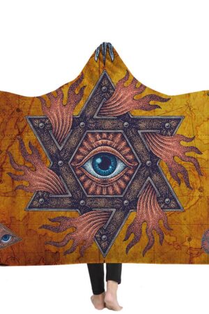 Religious Hooded Blankets - Religious Sacred Eye Fleece Hooded Blanket