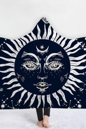 Religious Hooded Blankets - Religious Sun god Series Fleece Hooded Blanket