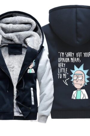 Rick and Morty Jackets - Solid Color Rick and Morty Anime Series Cute Fleece Jacket