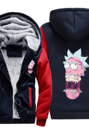 Rick and Morty Jackets - Solid Color Rick and Morty Series Cartoon Skull Fleece Jacket