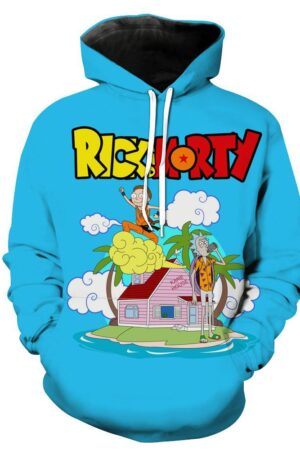 Rick and Morty x Dragon Ball Hoodies - Crossover Pullover Hoodie