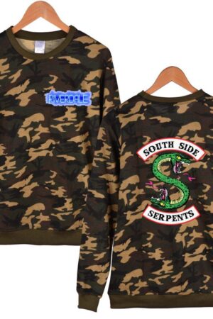 Riverdale Sweatshirts - Riverdale Double-Headed Snake Logo Icon Army Green Sweatshirt