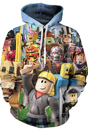 Roblox Hoodie - 3D Print Hooded Pullover for Teens