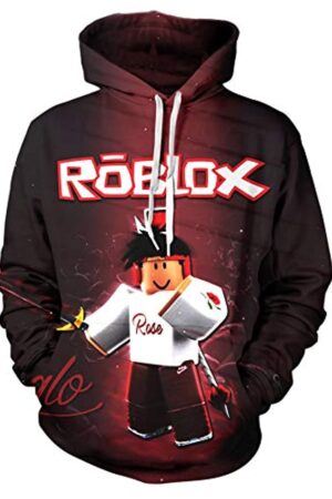 Roblox Hoodie - 3D Print Hooded Pullover for Teens