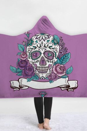 Skull Hooded Blankets - Skull Series Diamond Skull Icon Fleece Hooded Blanket