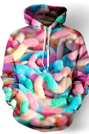 Sour Worms 3D Printed Hoodie