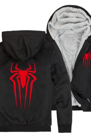 Spiderman Jackets - Spiderman Movie Series Spiderman Sign Super Cool Fleece Jacket