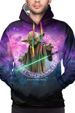 Star Wars Hoodies - Star Wars Jedi Master Yoda 3D Print Purple Hooded Jumper with Pocket