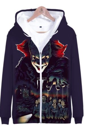 Stephen King's It The Pennywise IT Clown Zipper Hoodies