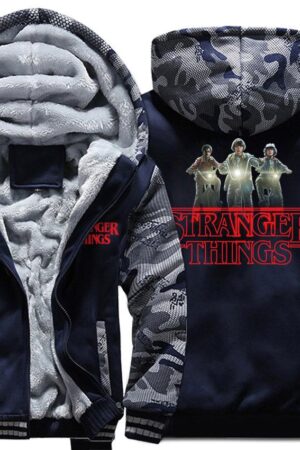 Stranger Things Jackets - Solid Color Stranger Things Movie Series Fleece Jacket