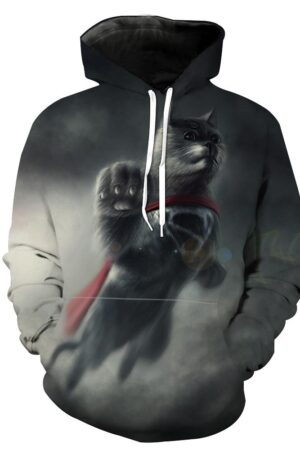 Superman Cat Hoodie - Superhero Animal Clothes