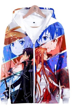 Sword Art Online 3D Hoodies - Harajuku Zipper Sweatshirt