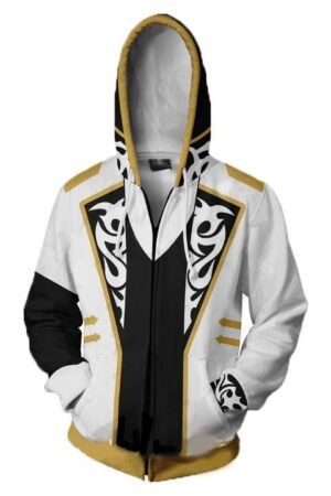 Tekken 7 Claudio Serafino Hoodies - Zip Up White Hoodie