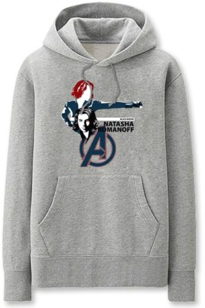 The Avengers Hoodies - Solid Color Super Hero Black Widow Cartoon Style Fleece Hoodie