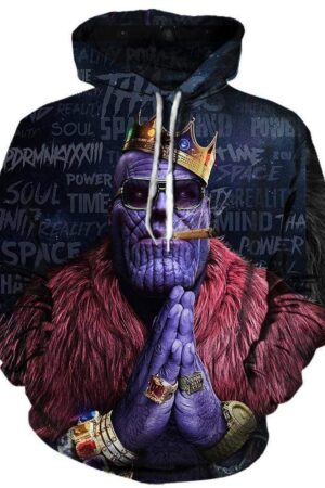 The Avengers Infinity War Thanos Hoodies - Pullover Smoking Black Hdoodie