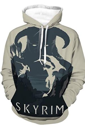 THE ELDER SCROLLS Hoodies - Skyrim Hoodie Dragonborn 3D Print Pullover Drawstring Hoodie