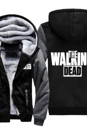 The Walking Dead Jackets - Solid Color The Walking Dead Movie Logo Icon Fleece Jacket