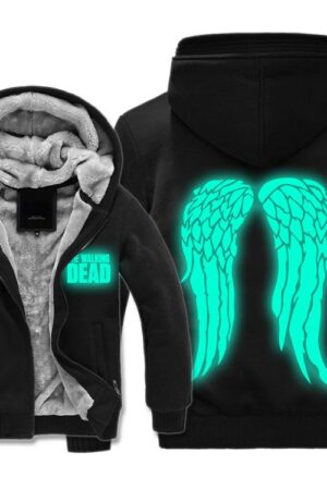 The Walking Dead Jackets - Solid Color The Walking Dead Movie Luminous Wing Icon Fleece Jacket