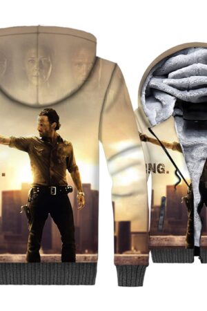 The Walking Dead Jackets - The Walking Dead Series Rick Poster Super Cool 3D Fleece Jacket