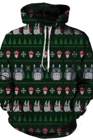 Totoro Anime Hoodies - Pullover Green Hoodie