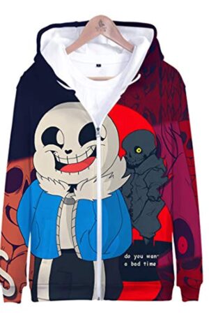 Undertale Jacket - Sans Red 3D Print Zip Up Jacket