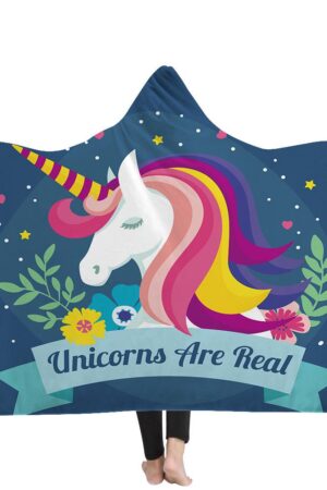 Unicorn Hooded Blankets - Unicorn Series Unicorn are Real Fleece Hooded Blanket